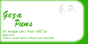 geza puns business card